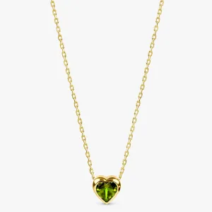 Peridot Heart Necklace, Ashly