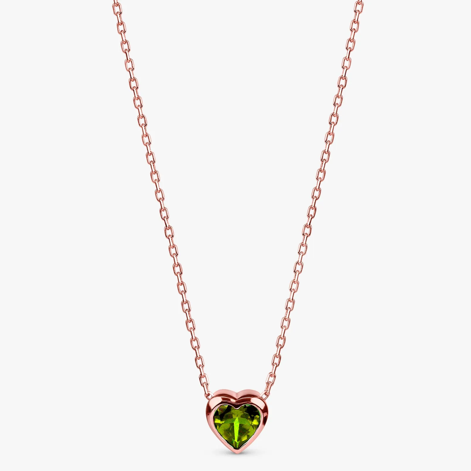 Peridot Heart Necklace, Ashly