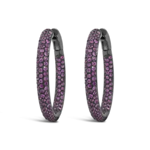 Pink Sapphire Hoop Earrings