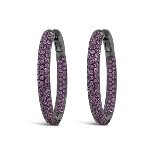 Pink Sapphire Hoop Earrings