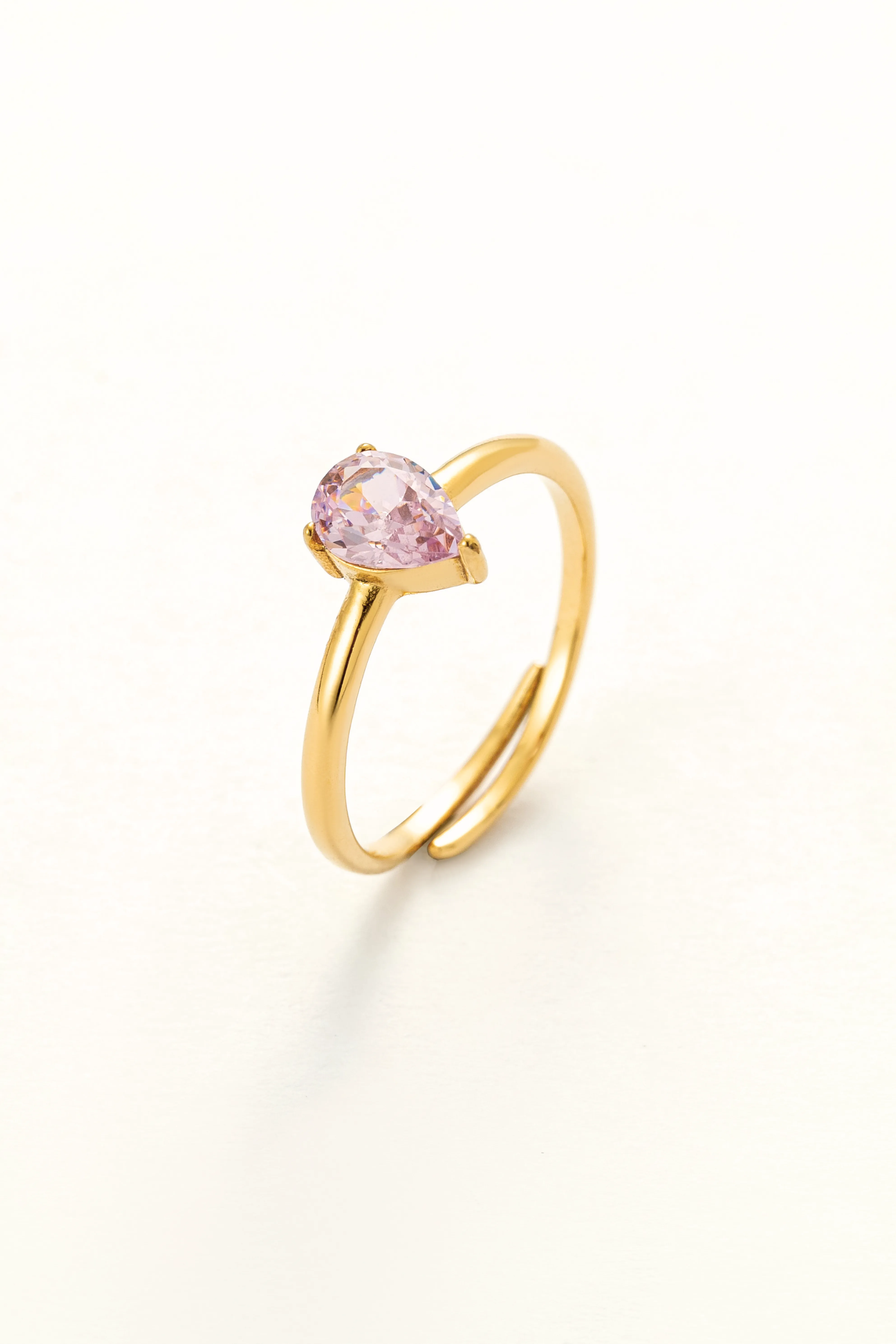 Pink Sparkling Zircon Ring