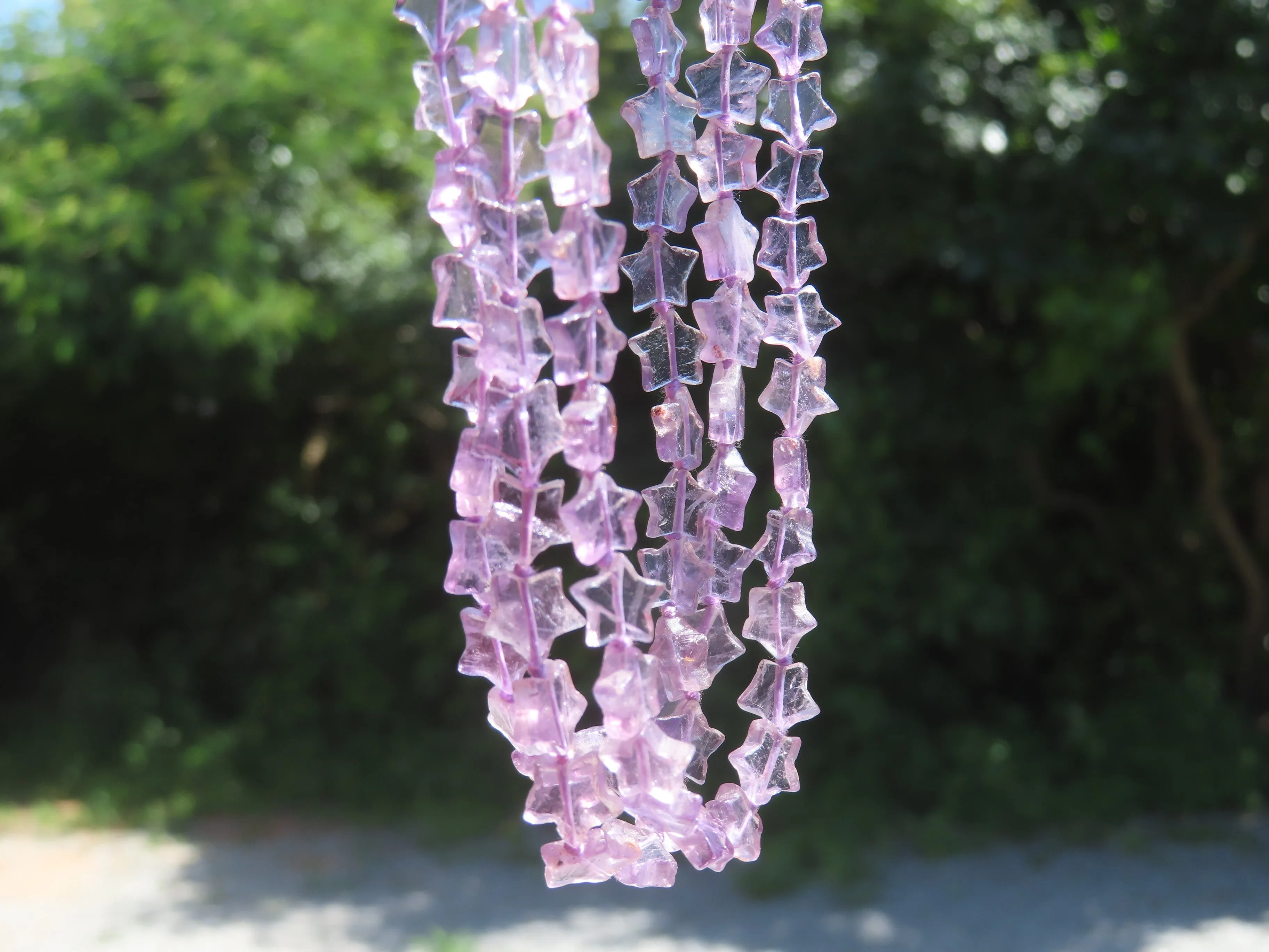 Polished Amethyst Fancy Star Shaped Beaded Necklace - Sold per Item- From Zambia