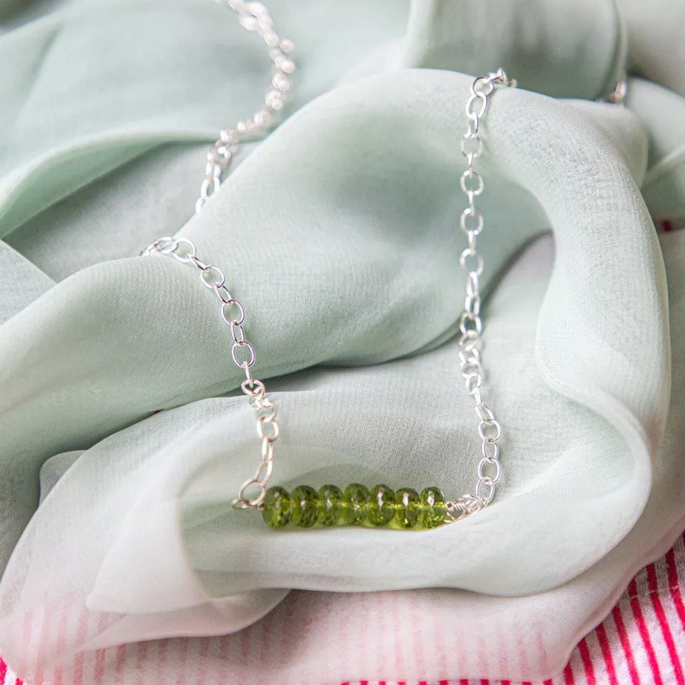 Power Peridot Signature Bar Necklace