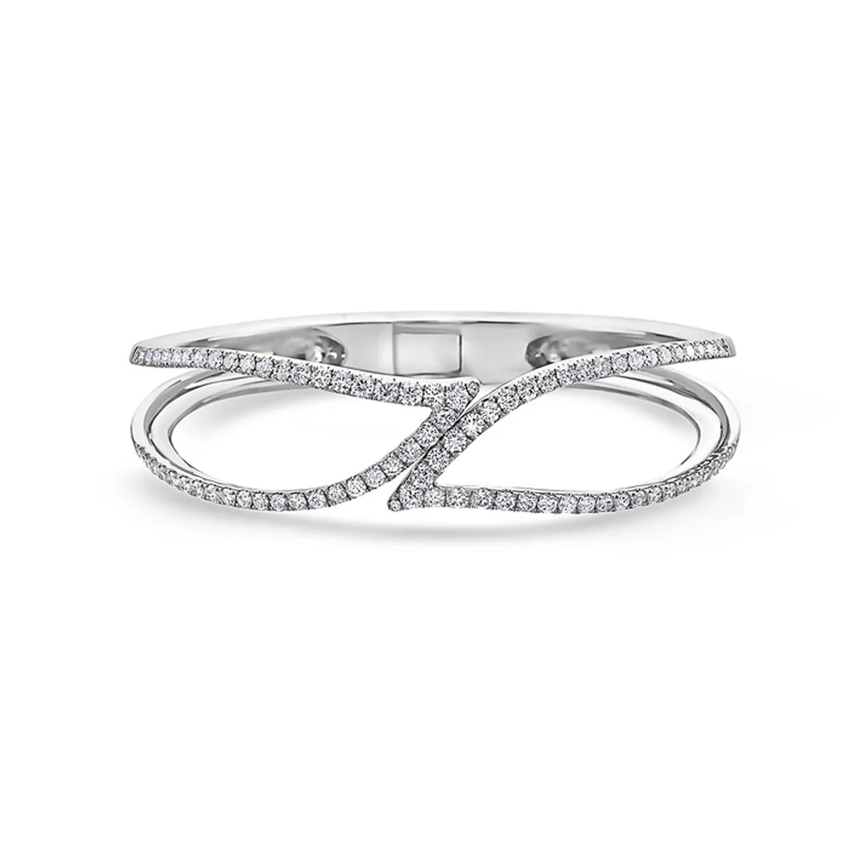 Precious Pastel Leaf Diamond Bangle Bracelet