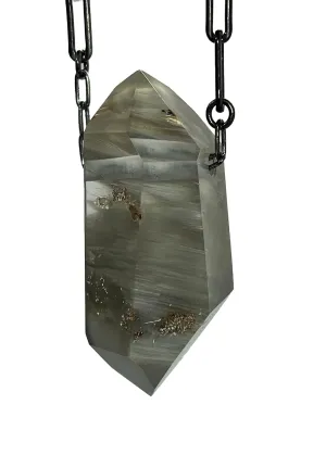 Quartz Crystal With Amphibole Inclusions Necklace