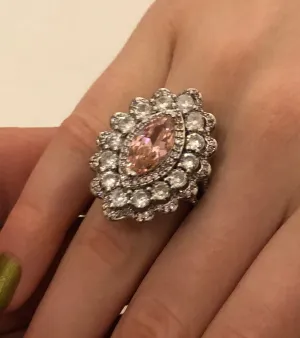 Retro Style Pink Candy Cocktail Ring