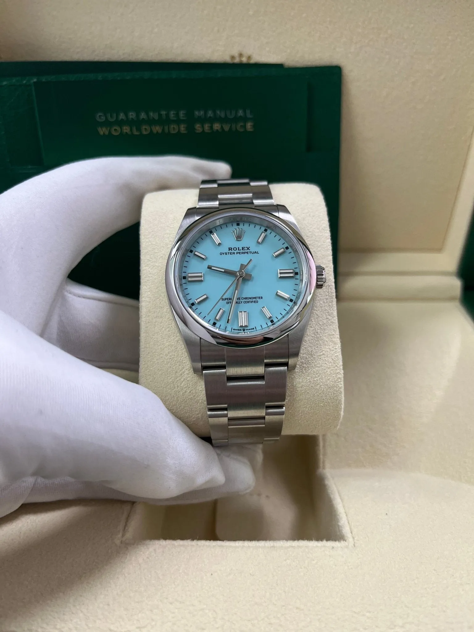 Rolex Oyster Perpetual 36mm Stainless Steel - Turquoise Dial - Oyster Bracelet (Ref# 126000)