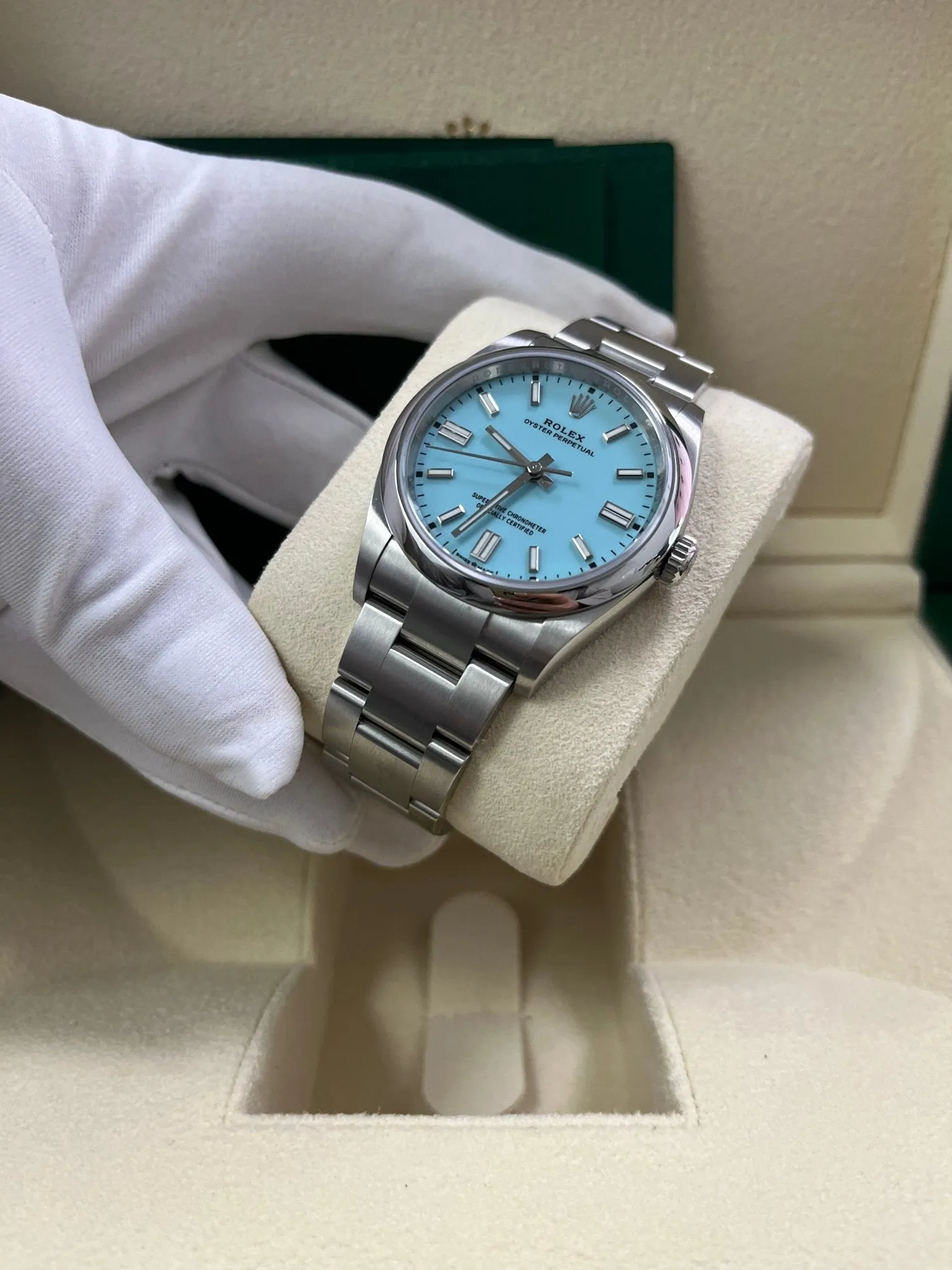 Rolex Oyster Perpetual 36mm Stainless Steel - Turquoise Dial - Oyster Bracelet (Ref# 126000)