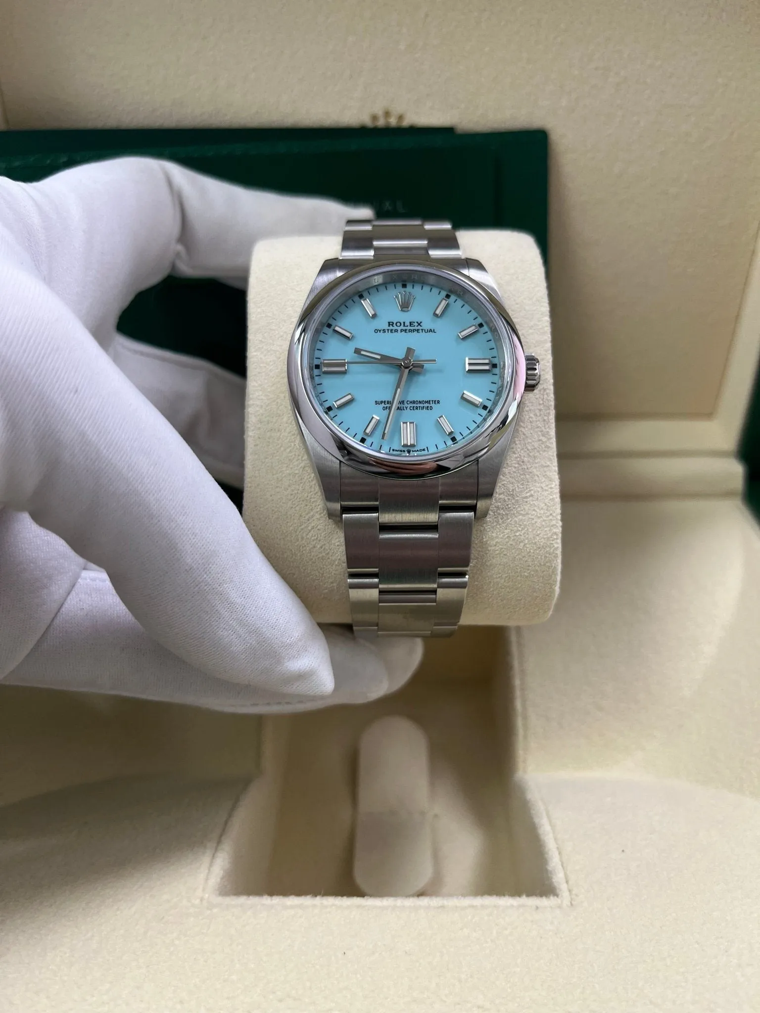 Rolex Oyster Perpetual 36mm Stainless Steel - Turquoise Dial - Oyster Bracelet (Ref# 126000)