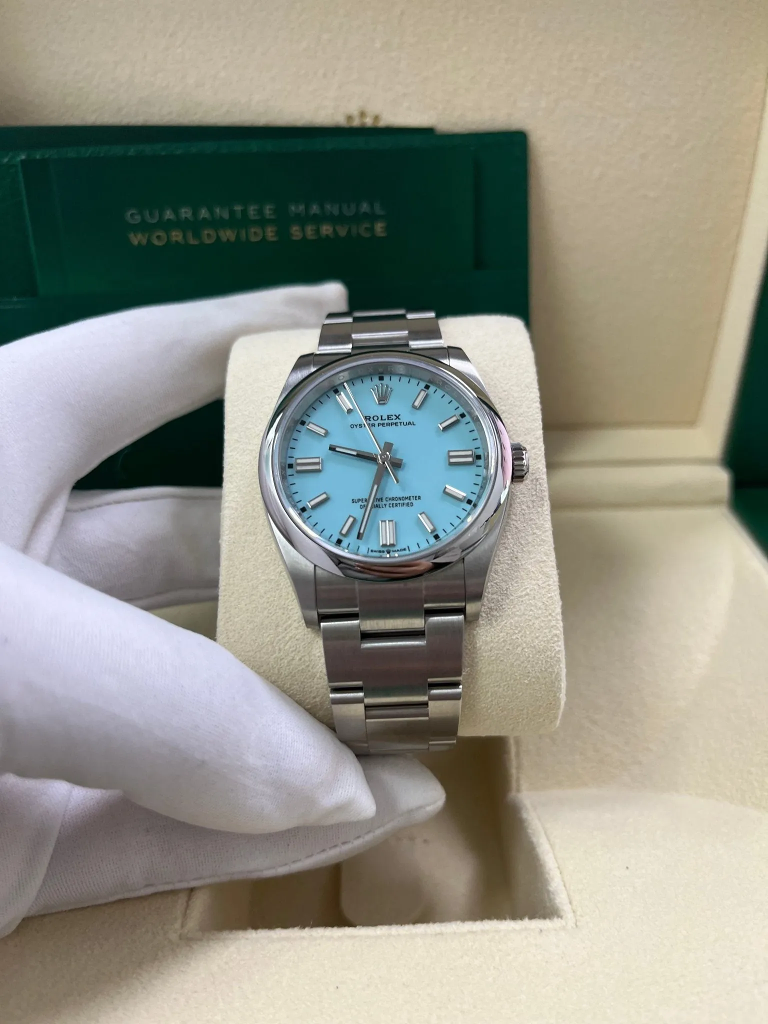 Rolex Oyster Perpetual 36mm Stainless Steel - Turquoise Dial - Oyster Bracelet (Ref# 126000)