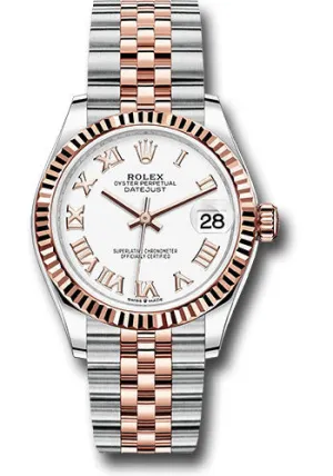 Rolex Steel and Everose Gold Datejust 31 Watch - Fluted Bezel - RosŽ Index Dial - Jubilee Bracelet 278271 wrj