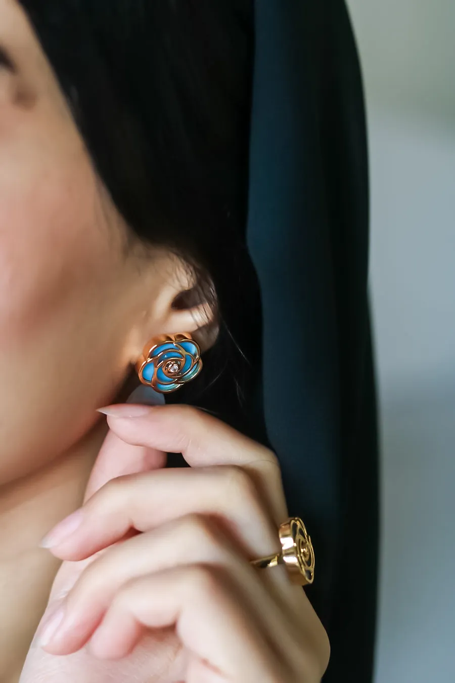 Rose- multi-wear earring (Turquoise)