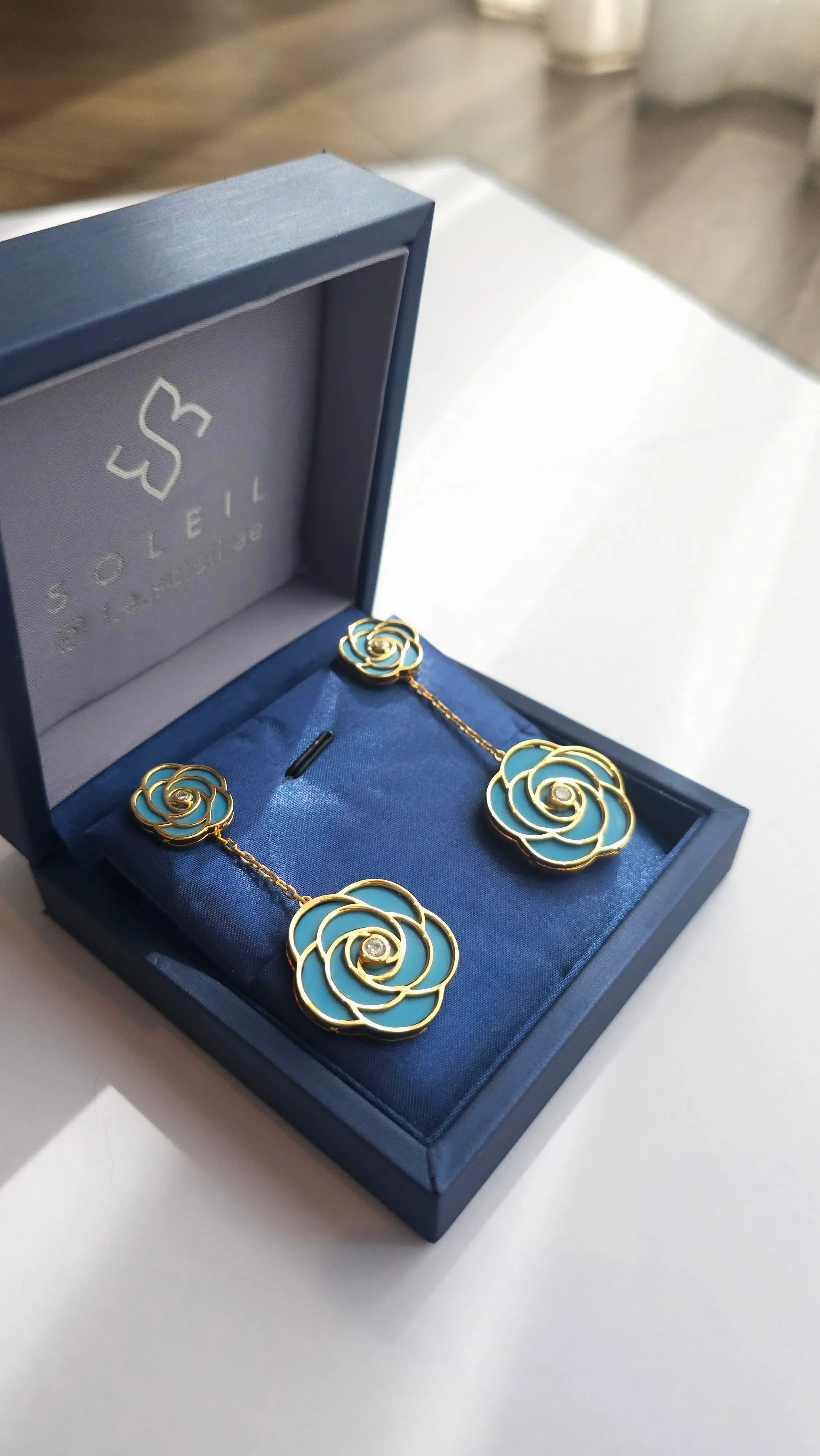 Rose- multi-wear earring (Turquoise)