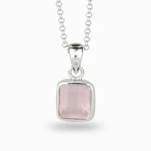 Rose Quartz & Diamond Necklace