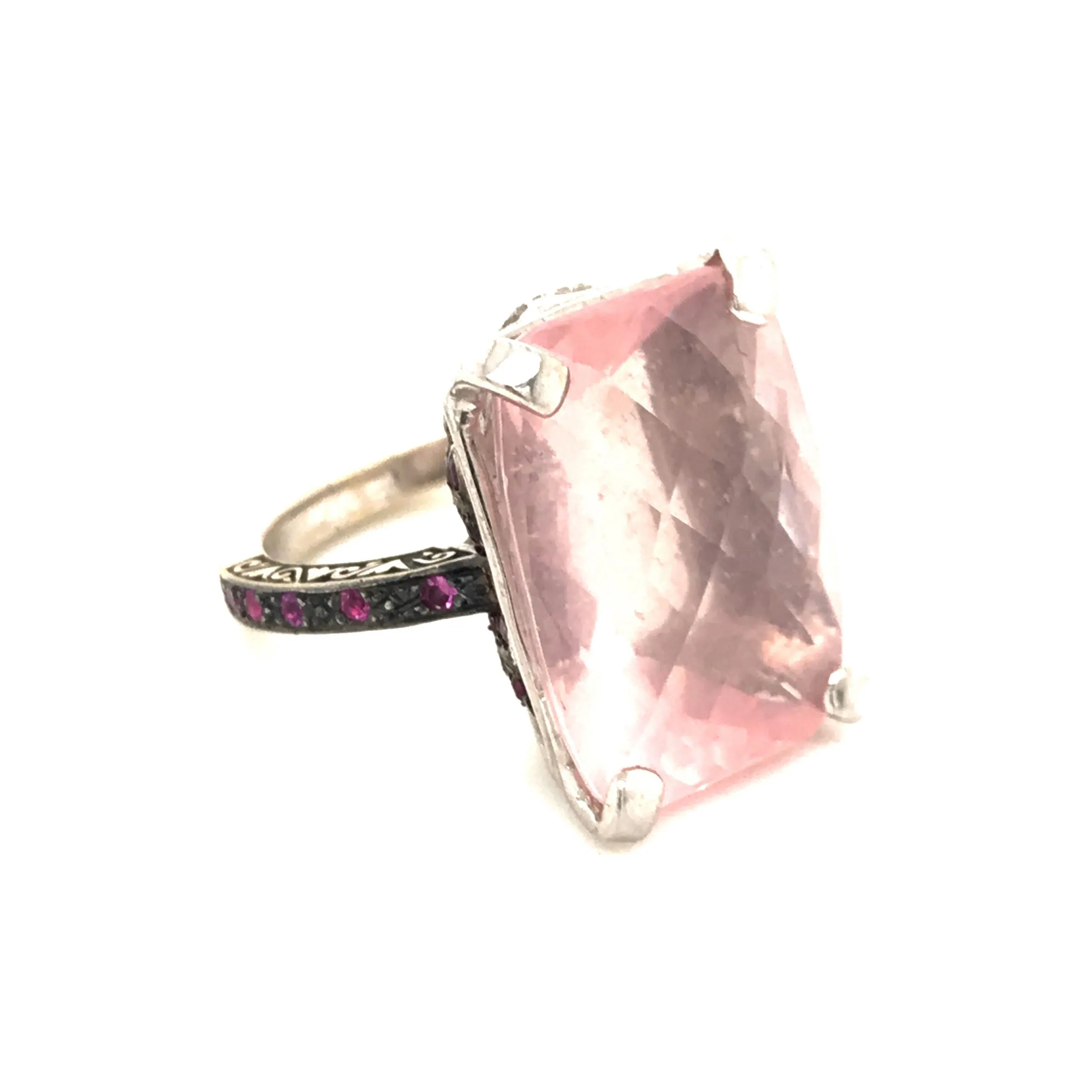 Rose Quartz & Pink Sapphire Cocktail Ring