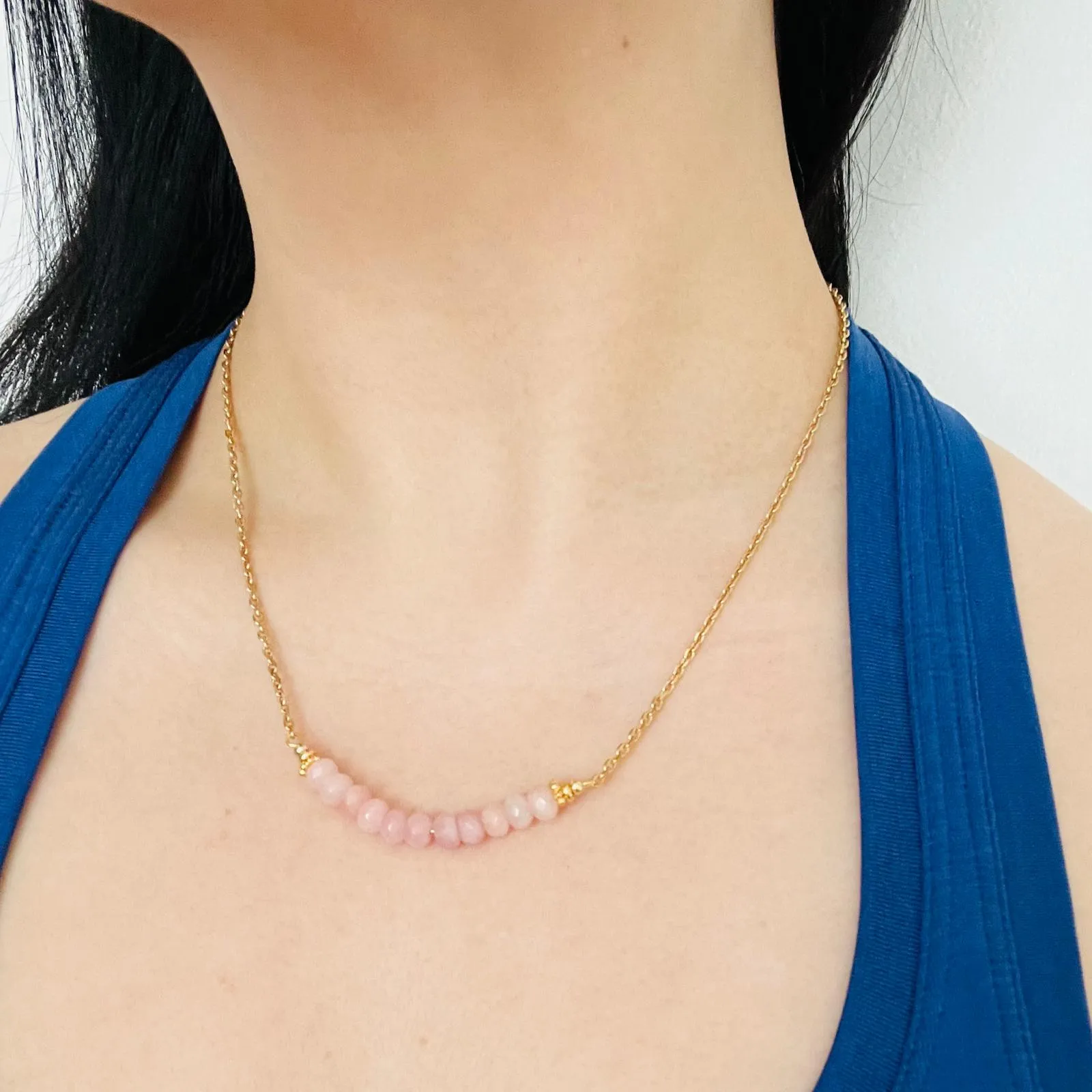 Rose Quartz Moon Necklace