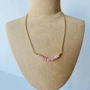 Rose Quartz Moon Necklace