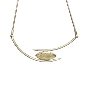 Rutilated Quartz Ellipse Adjustable Necklace