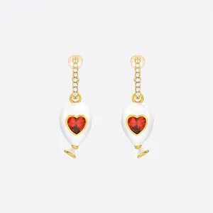 Sahi London Age of Innocence Red & White Dangle Earrings