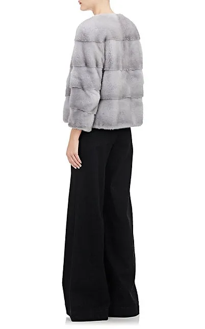 Sarah Mink Fur Jacket Sapphire