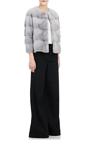 Sarah Mink Fur Jacket Sapphire