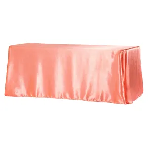 Satin Rectangular 90"x132" Tablecloth - Coral