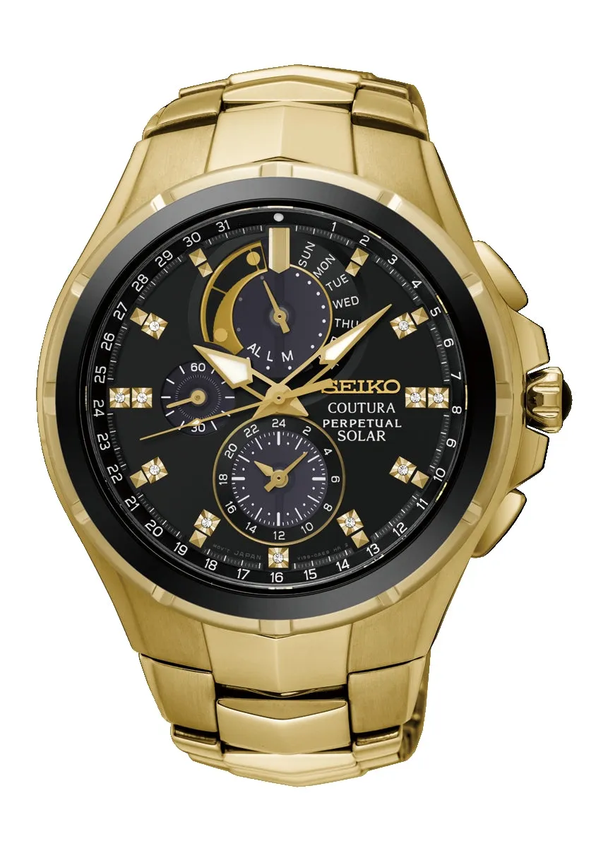 SEIKO COUTURA SOLAR CHRONOGRAPH PERPETUAL DIAMONDS GOLD SSC572P