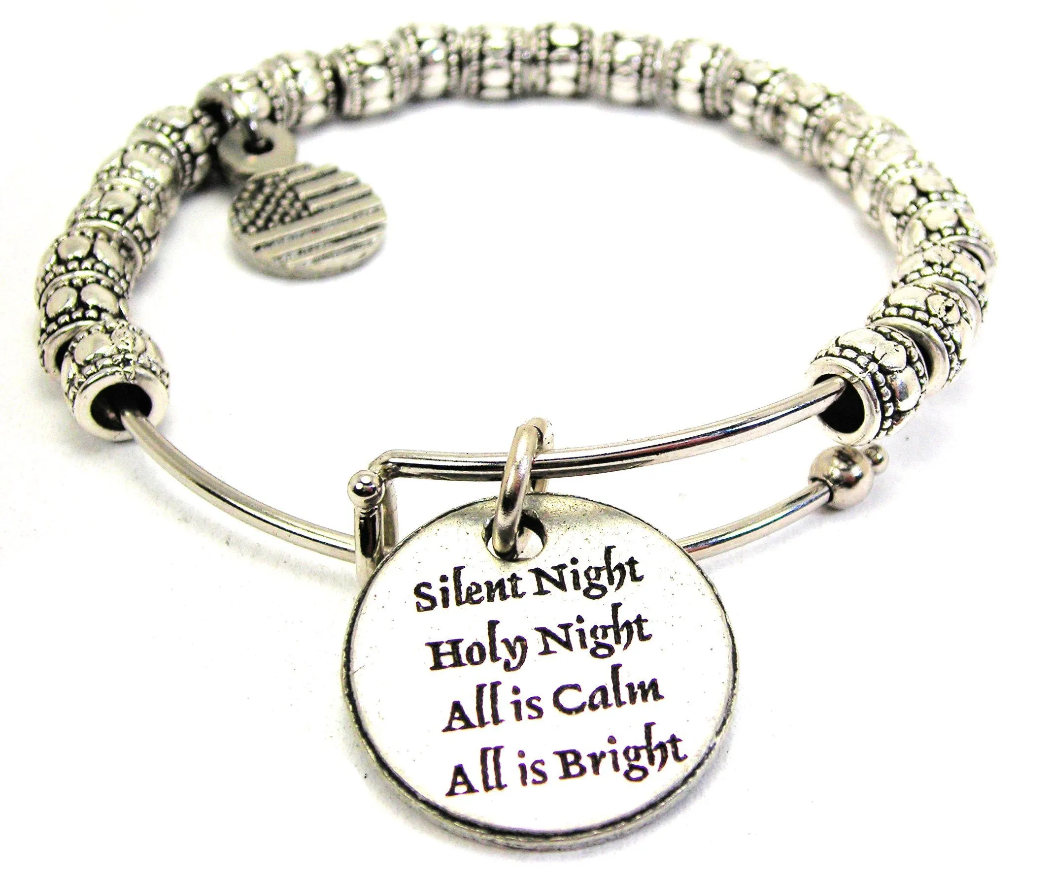 Silent Night Holy Night Metal Beaded Bracelet