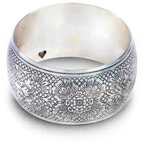 Silver Flora Bangle