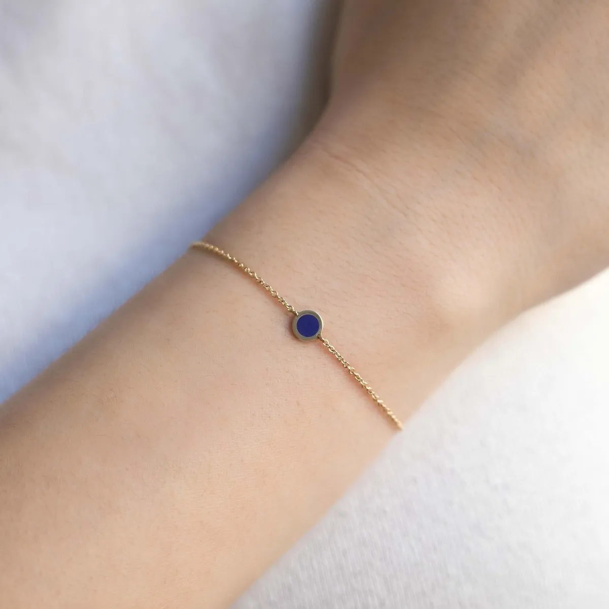 Single Gemstone Circle Bracelet Lapis Lazuli