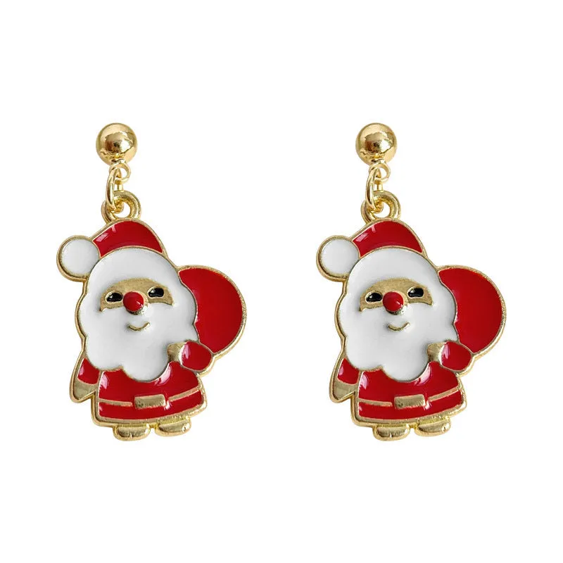 SIsslia Christmas Festive Atmosphere Cute Niche Design Bell Earrings Exquisite High Quality Zircon Earrings