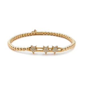 Sliding Star Station Pave Stretch Bracelet