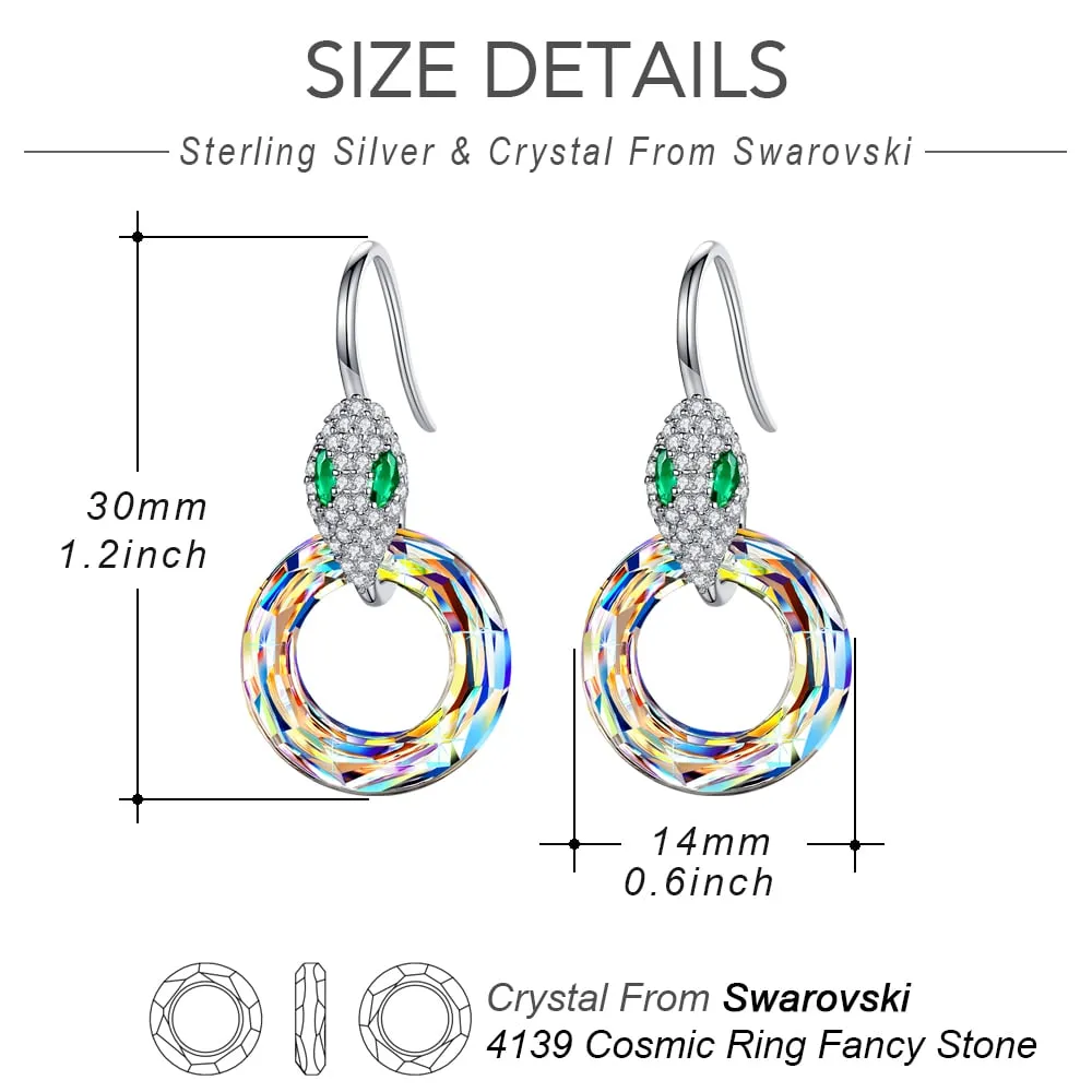 Snake & Crystal Earrings Women Jewelry