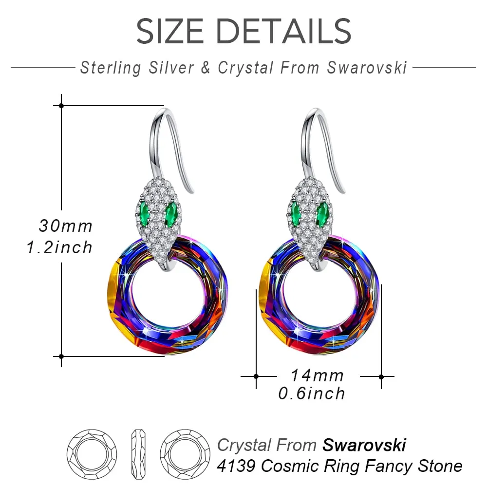 Snake & Crystal Earrings Women Jewelry