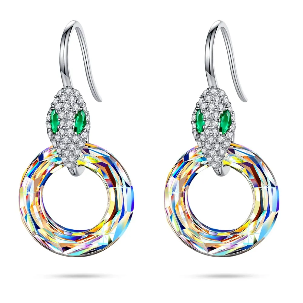 Snake & Crystal Earrings Women Jewelry