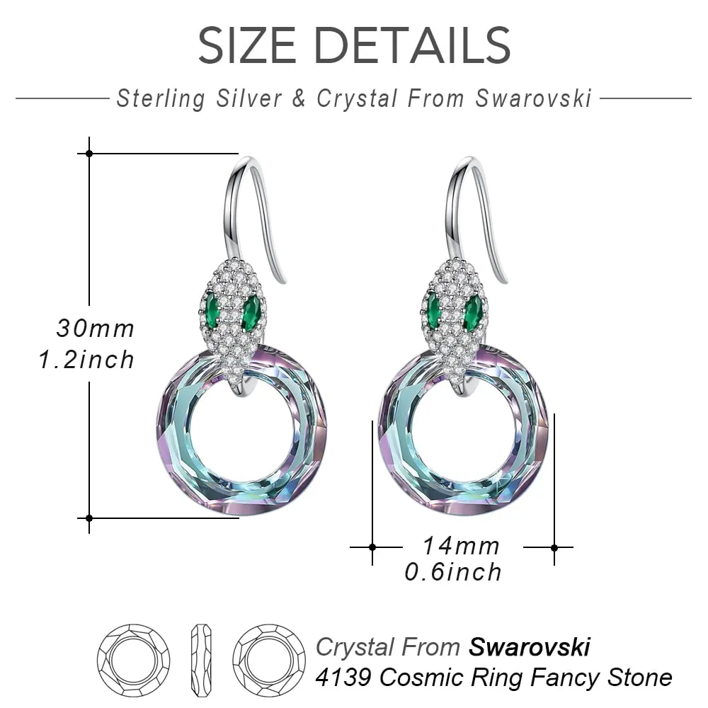 Snake & Crystal Earrings Women Jewelry