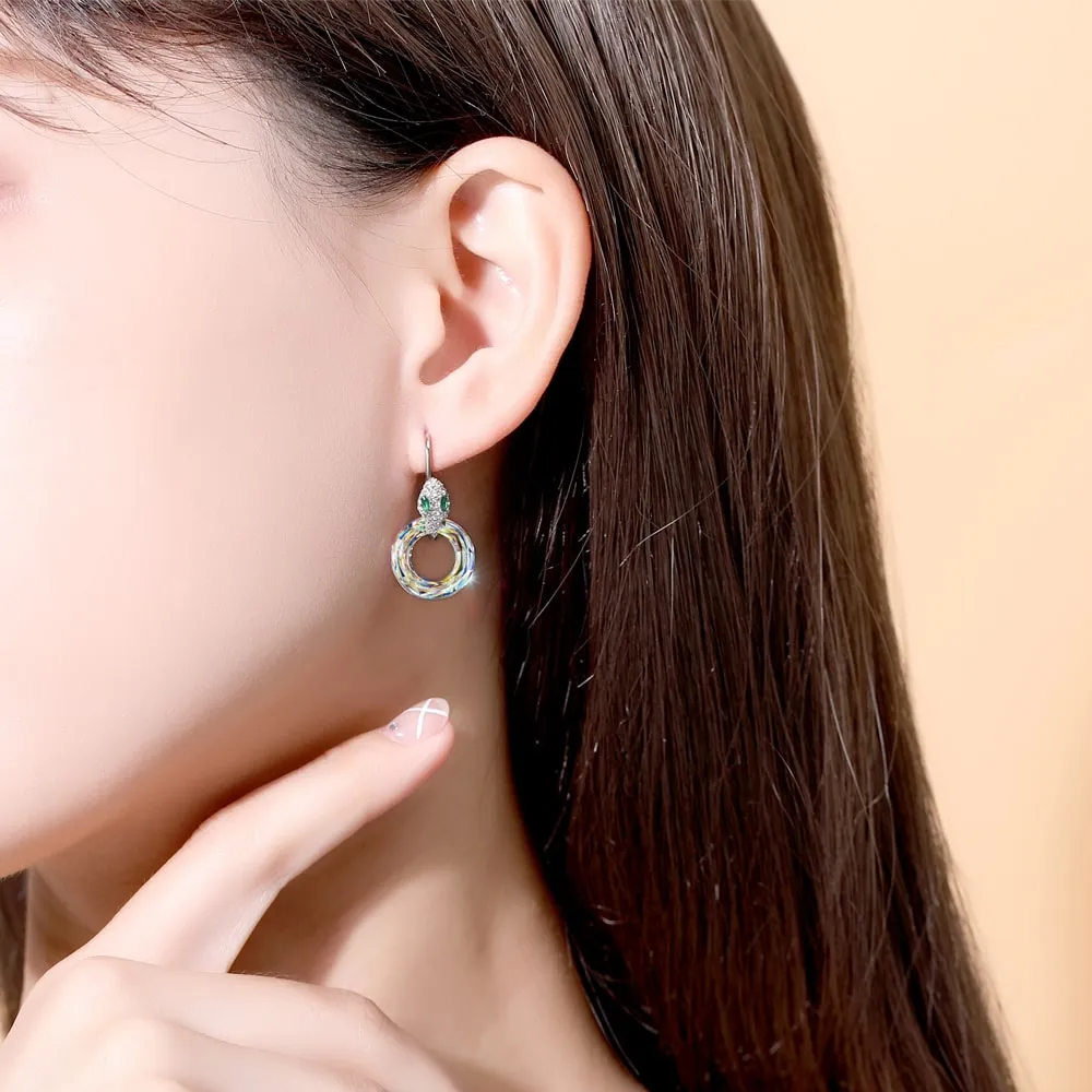 Snake & Crystal Earrings Women Jewelry