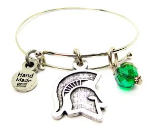 Spartans Mascot Silhouette Expandable Bangle Bracelet