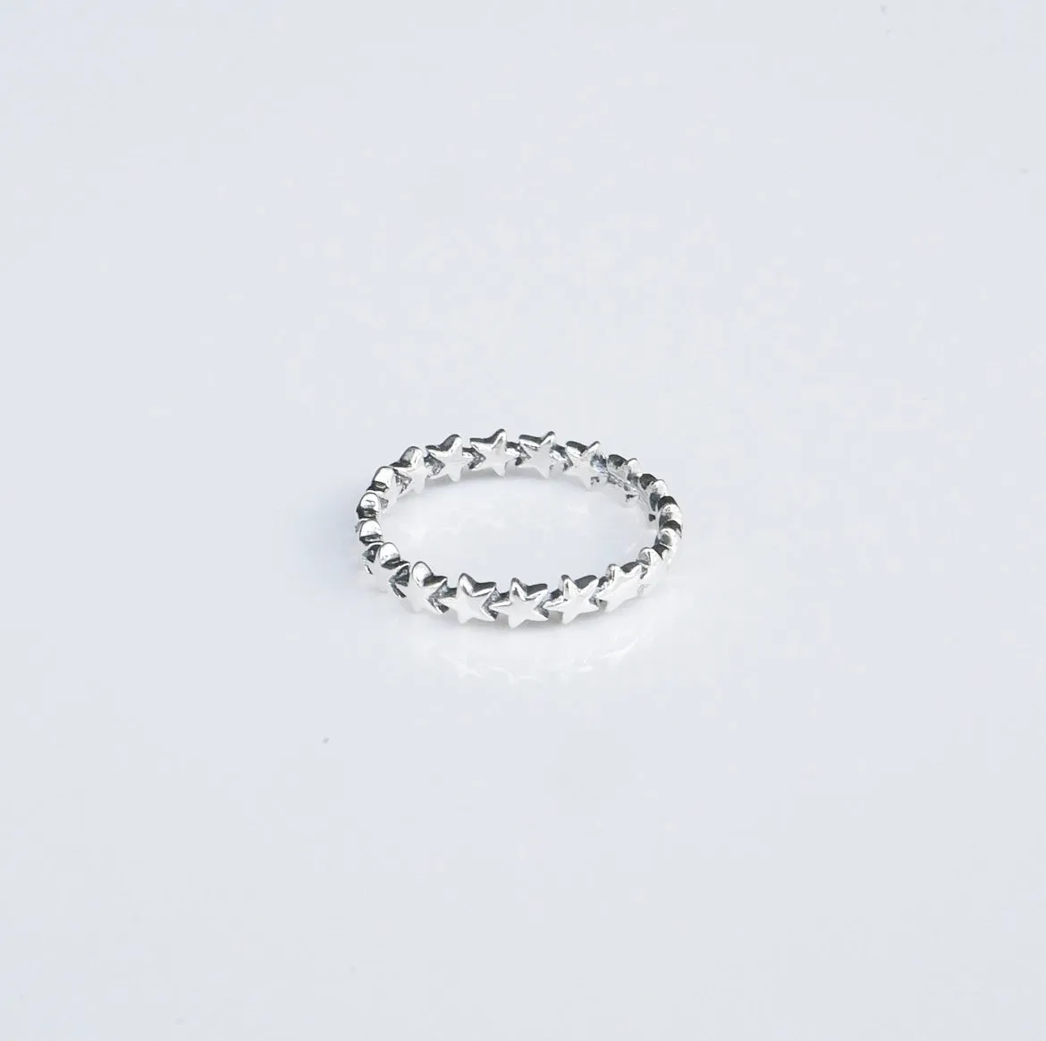 Star Ring, .925 Sterling Silver Fashionable Dainty Plain Silver Band Rings