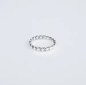 Star Ring, .925 Sterling Silver Fashionable Dainty Plain Silver Band Rings