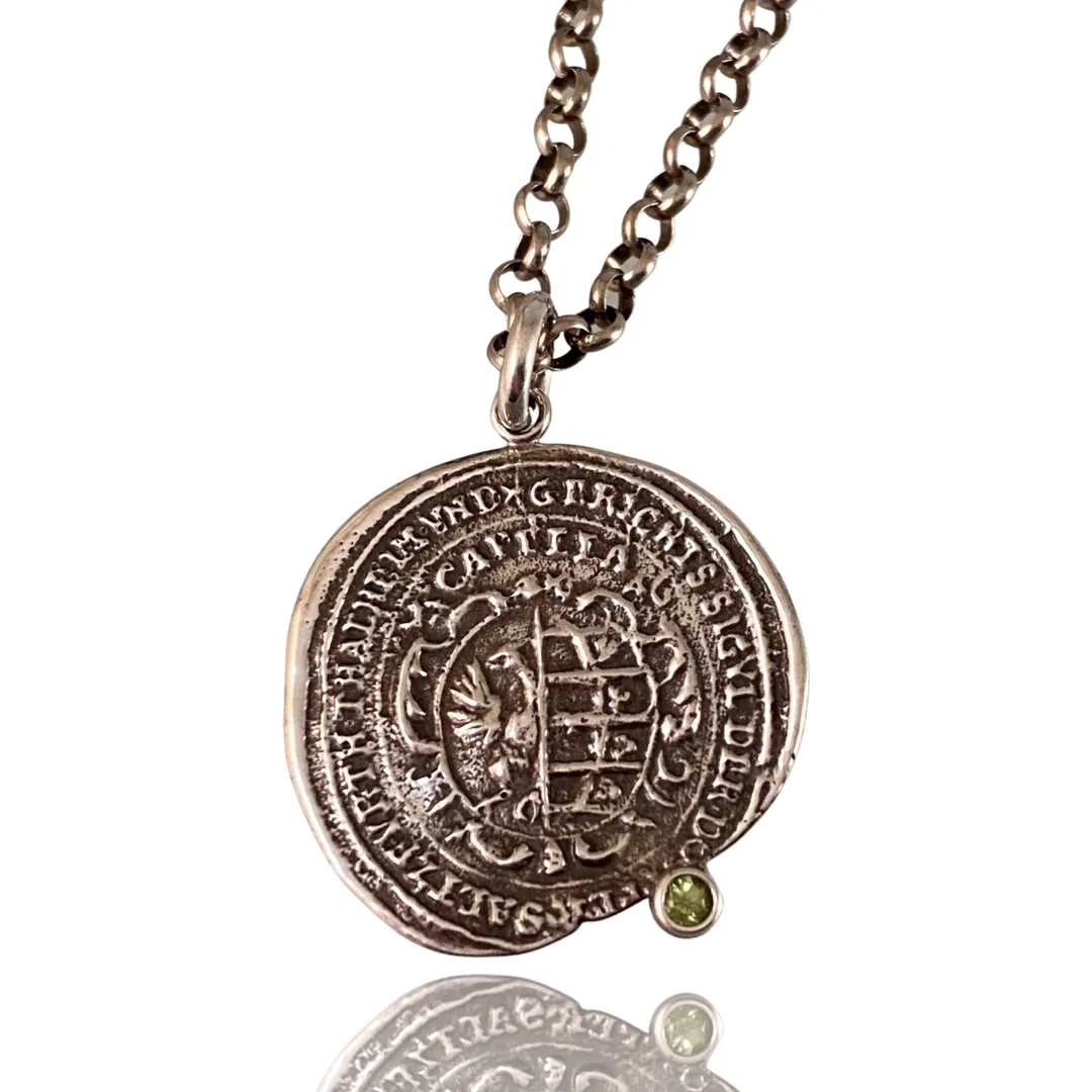 Sterling Silver &  Gemstone Medallion Necklace