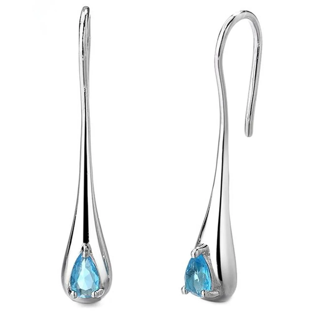 Sterling Silver Gemstone Water Drop Earrings