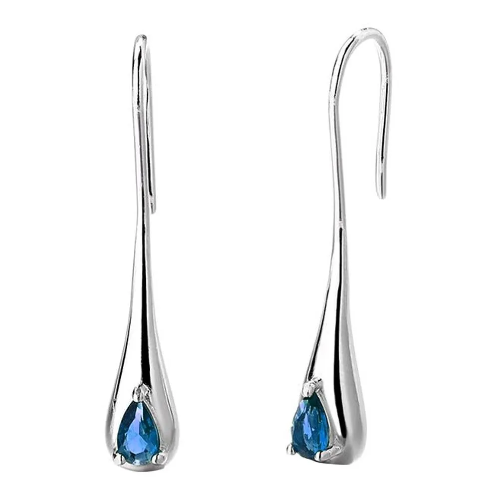 Sterling Silver Gemstone Water Drop Earrings