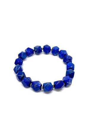 Stretchy Lapis Lazuli Bead Bracelet