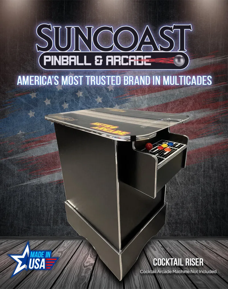 Suncoast Arcade Riser for Cocktail Arcade Machine in Black