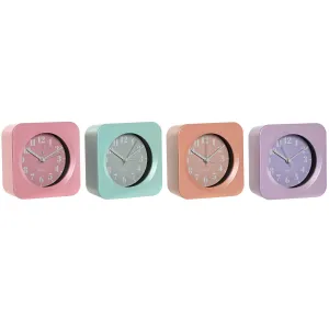 Table clock Home ESPRIT Green Pink Coral Lilac 11 x 4,7 x 11 cm