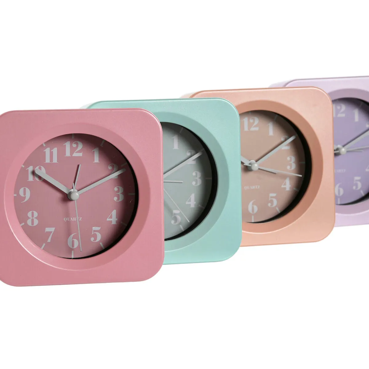 Table clock Home ESPRIT Green Pink Coral Lilac 11 x 4,7 x 11 cm