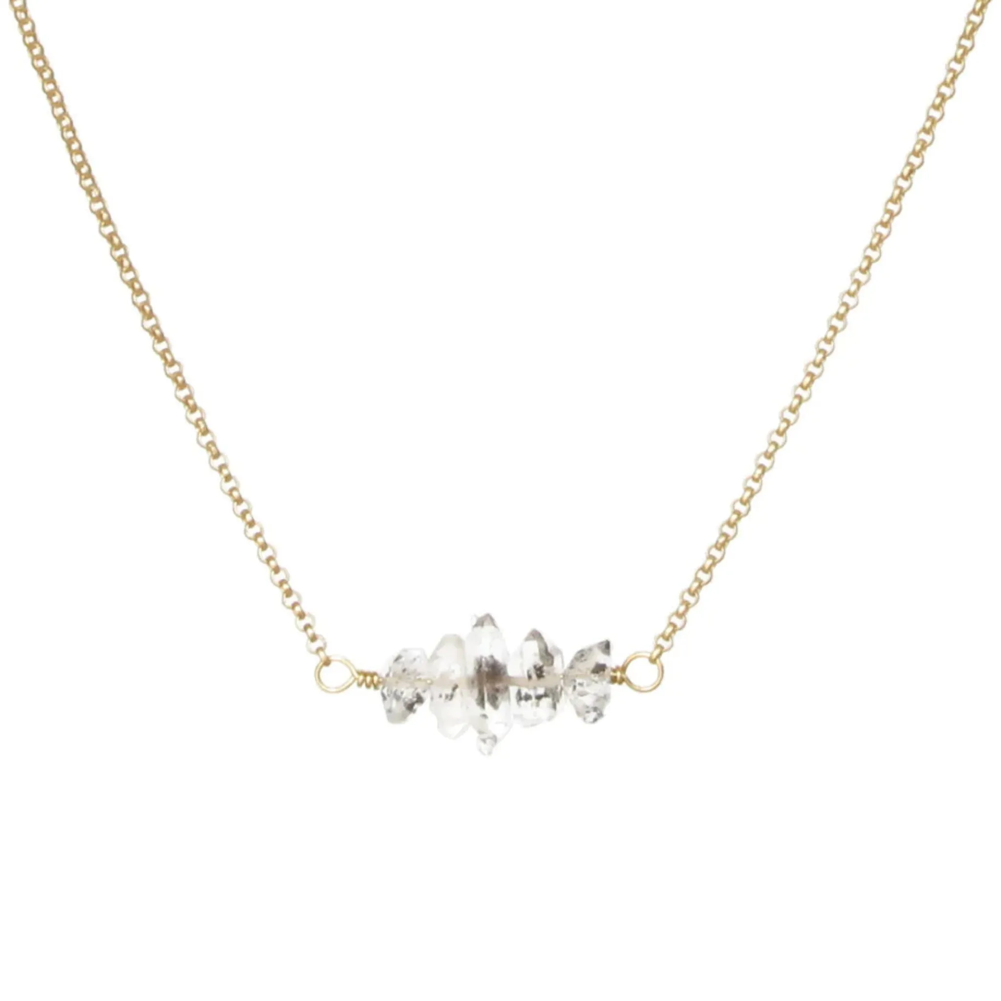 Tasi Herkimer Diamond Bar Necklace