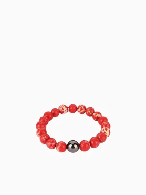 Terton Bracelet For Men - Picasso Red Jasper