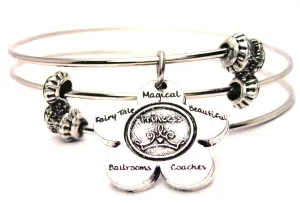 The Princess Flower Small Triple Style Expandable Bangle Bracelet